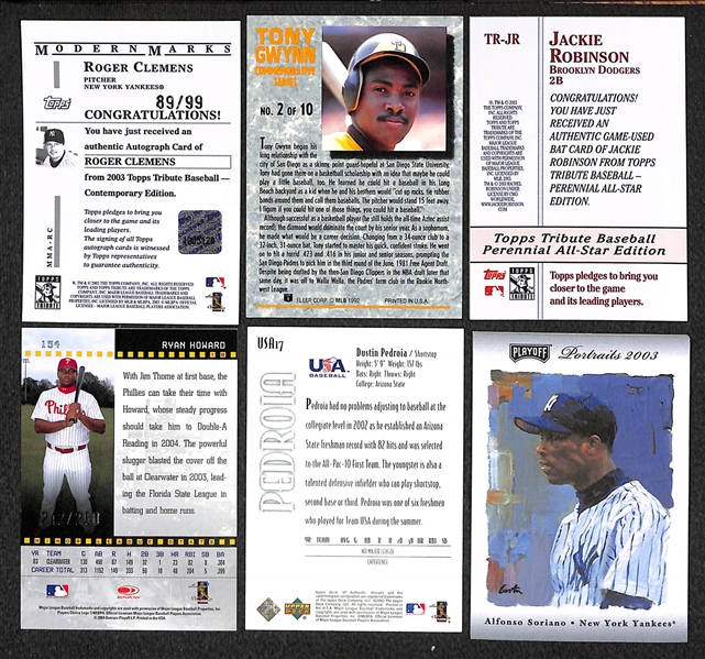 Lot Of 6 Baseball Stars Auto/Relic/Rookie Cards W/ Gwynn
