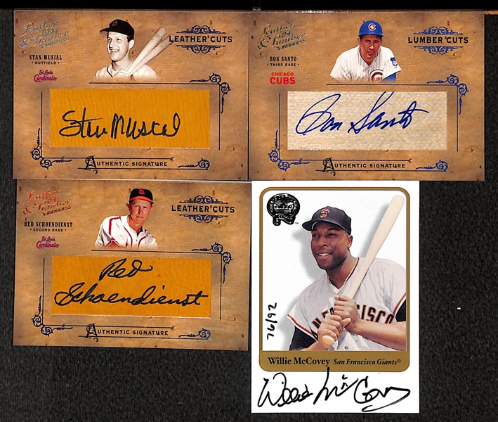 HOF Baseball Auto Lot Of 4 Cards W/ Musial