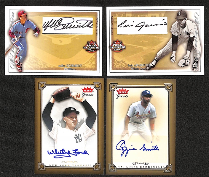 HOF Baseball Auto Lot Of 4 Cards W/ Schmidt