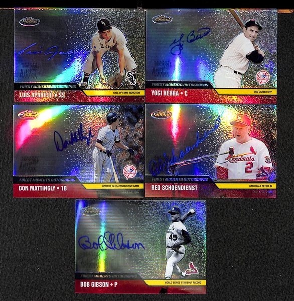 Lot Of 5 2002 Topps Finest Auto Cards W/ Berra
