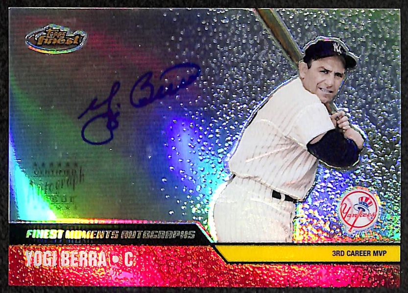 Lot Of 5 2002 Topps Finest Auto Cards W/ Berra