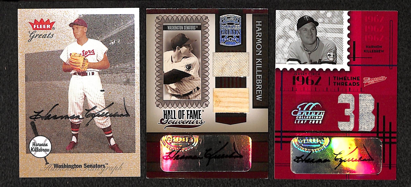 Harmon Killebrew Auto Card Lot Of 3 