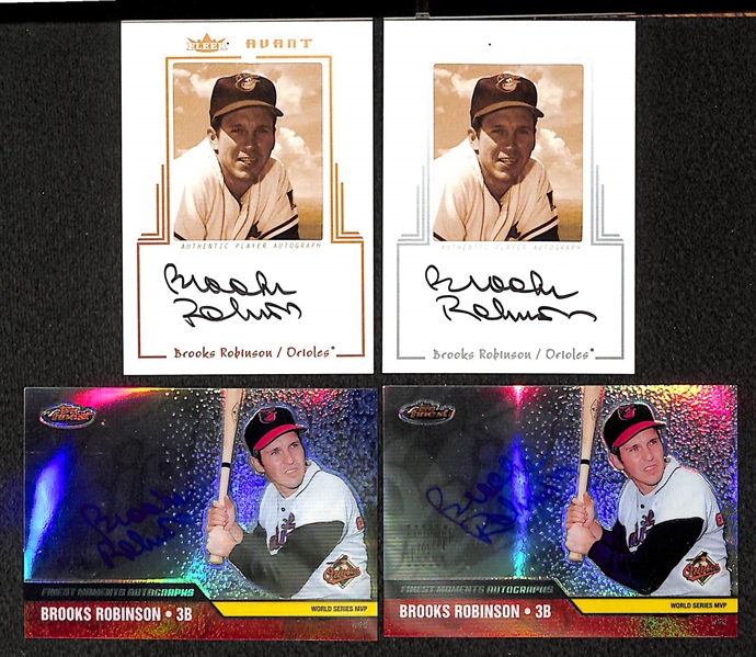 Lot Of 4 Brooks Robinson Autograph Cards