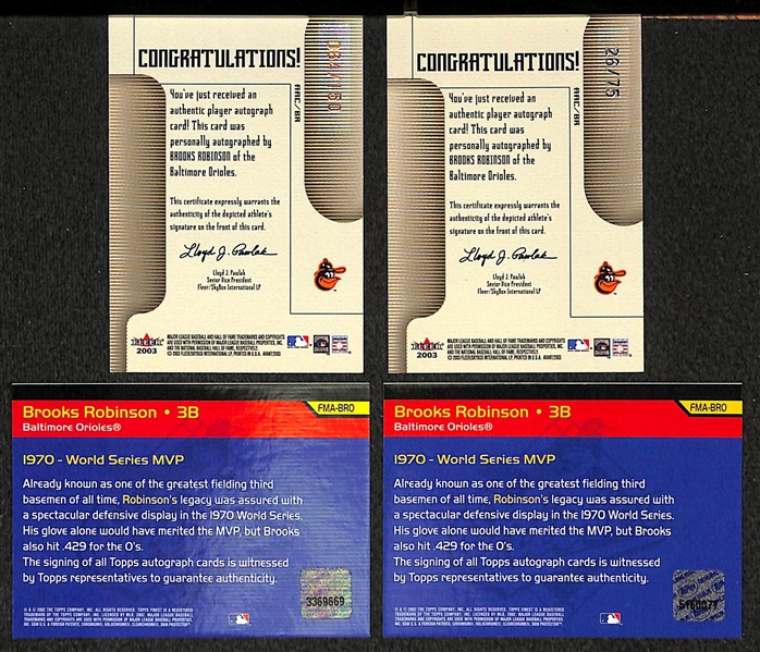 Lot Of 4 Brooks Robinson Autograph Cards