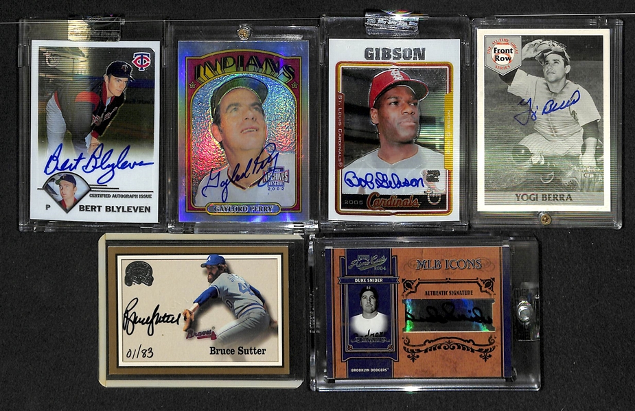 Lot Of 6 HOF Auto Cards W/ Berra