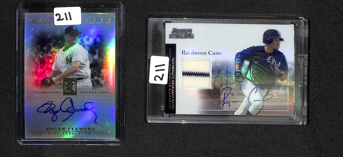 Roger Clemens & Robinson Cano Auto Cards