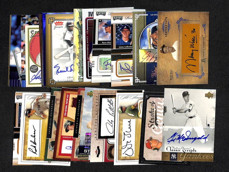 Lot Of 25 Baseball Stars Auto Cards W/ Hamels