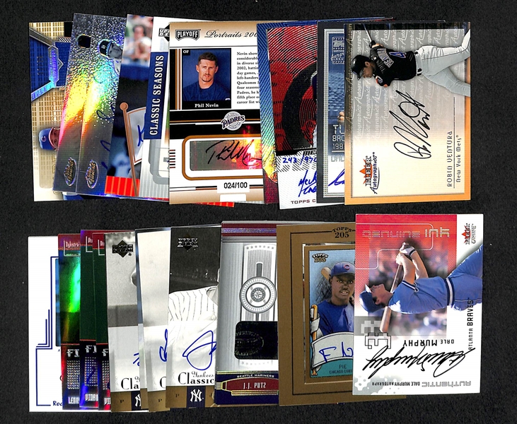 Lot Of 25 Baseball Stars Auto Cards W/ Murphy