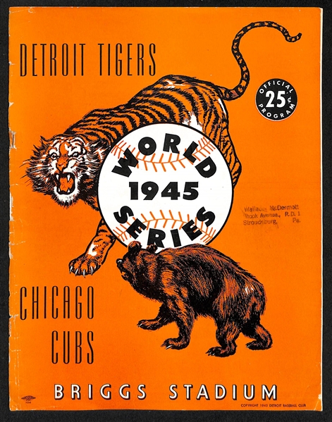 1945 World Series Program Tigers vs. Cubs