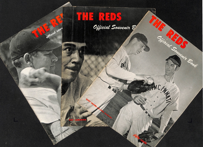 1947-49 Cincinnati Reds Lot Of 3 Yearbooks