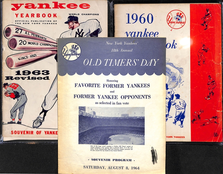 Lot Of 3 Yankees Vintage Programs & Yearbooks c. 1960s