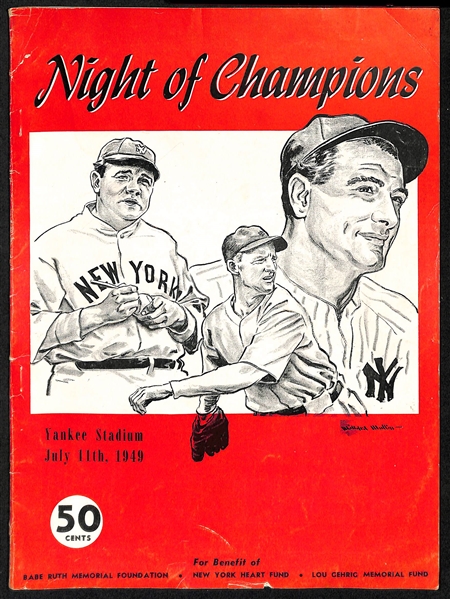 Lot of 3 Babe Ruth Vintage Magazines c. 1948-1951