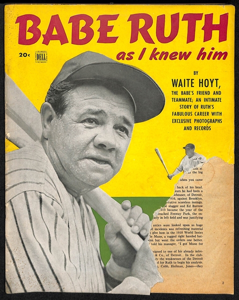 Lot of 3 Babe Ruth Vintage Magazines c. 1948-1951