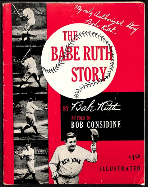 Lot of 3 Babe Ruth Vintage Magazines c. 1948-1951