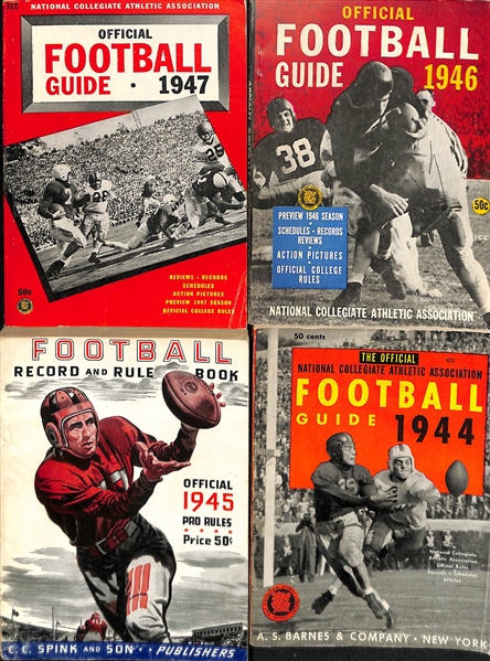 Lot Of 16 Vintage Football Guides & Record Books c. 1940s