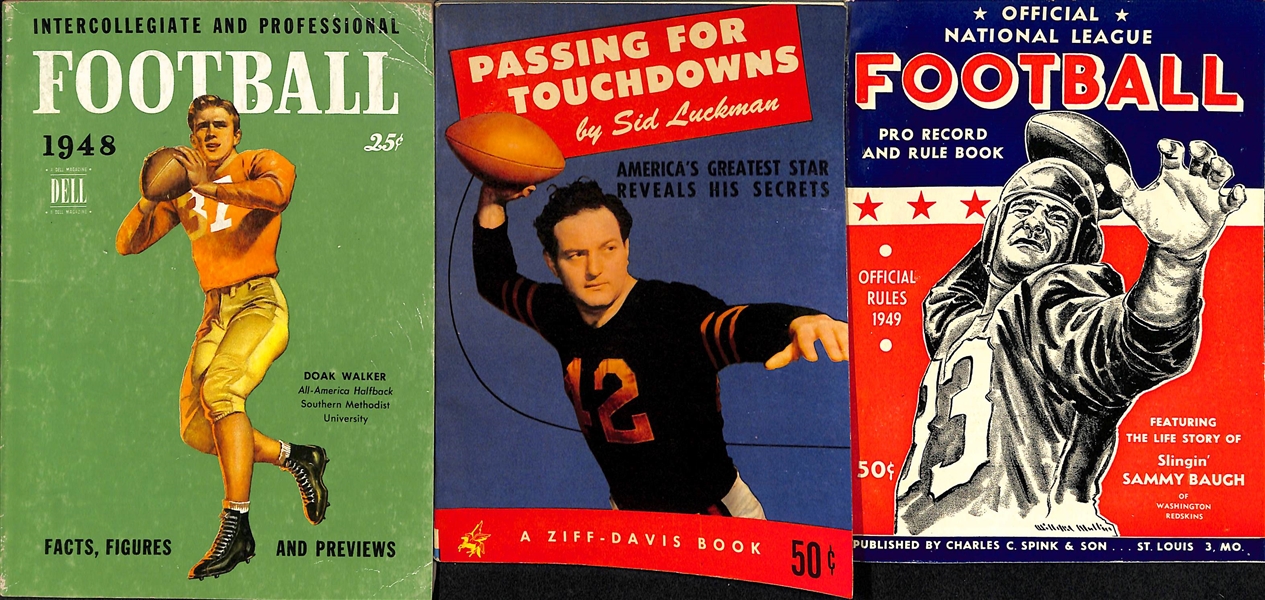 Lot Of 16 Vintage Football Guides & Record Books c. 1940s