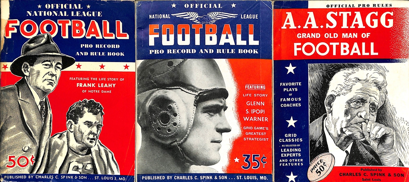 Lot Of 16 Vintage Football Guides & Record Books c. 1940s