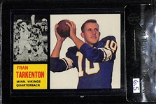 1962 Topps Fran Tarkenton Rookie Card BVG 6.5