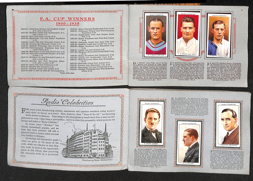 Mid 1930's Footballers & Radio Celebrity Card Booklets - 2 Vintage Non-Sports Complete Sets!