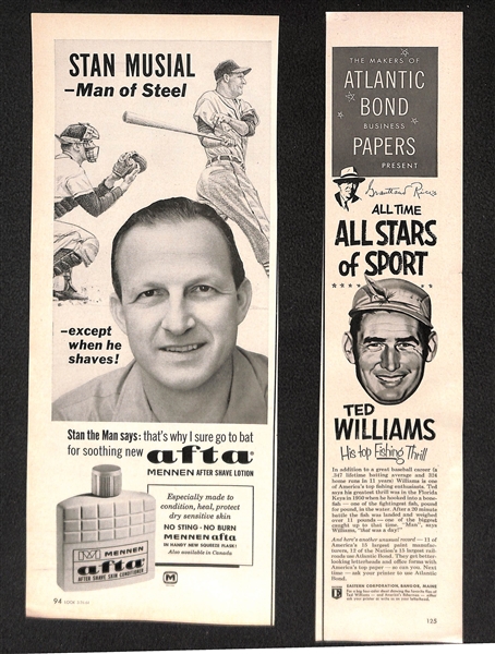 Lot Of 24 1950's Sports Newspaper Ad Clippings