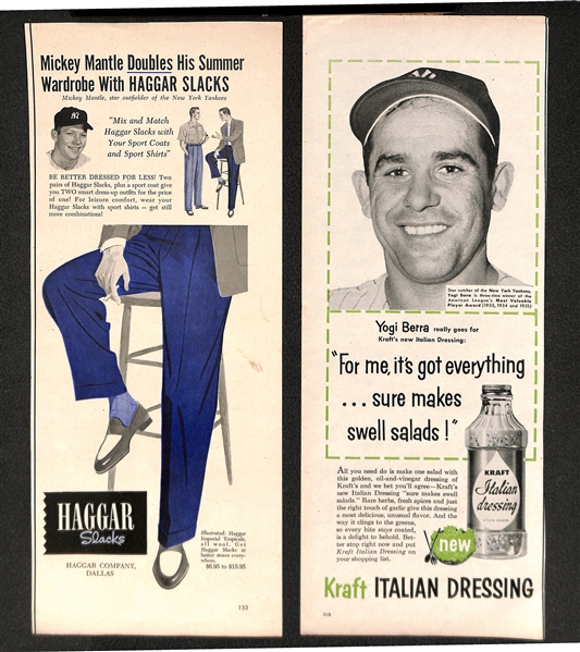 Lot Of 24 1950's Sports Newspaper Ad Clippings