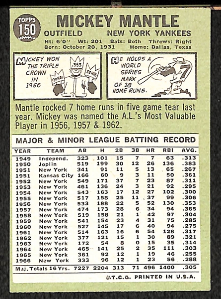 1967 Mickey Mantle #150