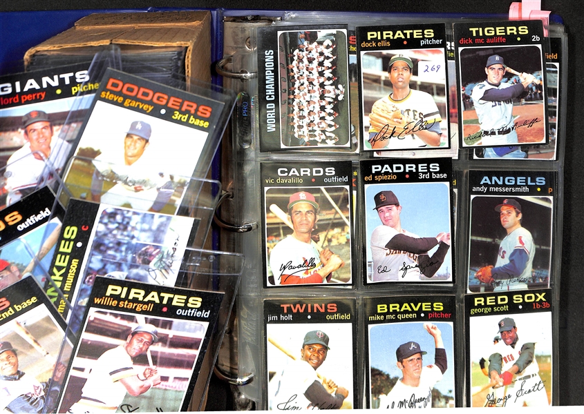 Lot of 540 - 1971 Topps Baseball Cards Loaded with Stars