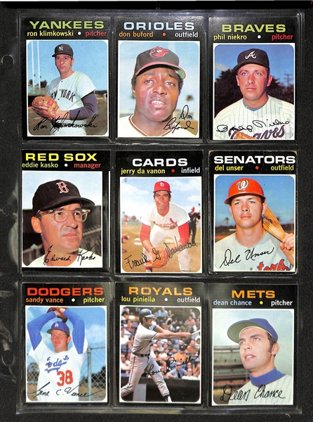 Lot of 540 - 1971 Topps Baseball Cards Loaded with Stars