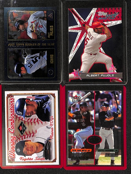 Lof Of 14 Ichiro & Albert Pujols Rookie & Numbered Cards