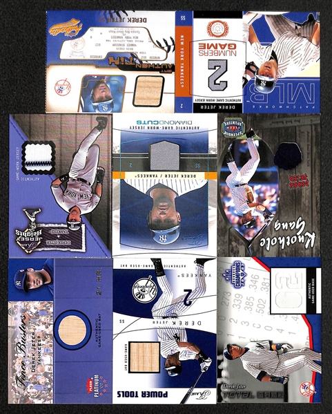 Lot Of 8 Derek Jeter Relic Cards