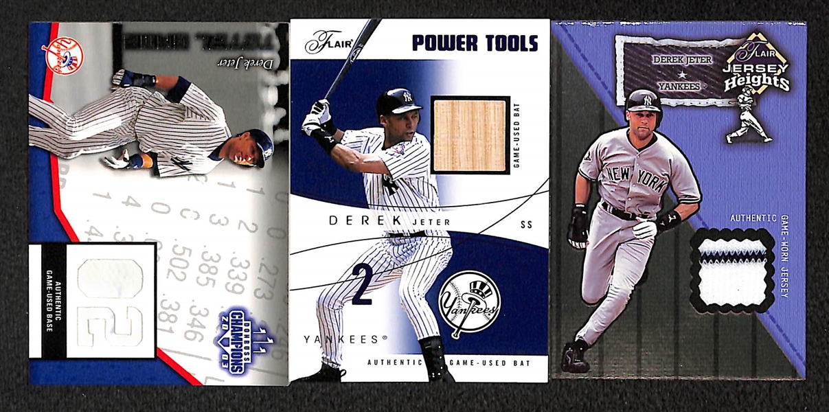 Lot Of 8 Derek Jeter Relic Cards