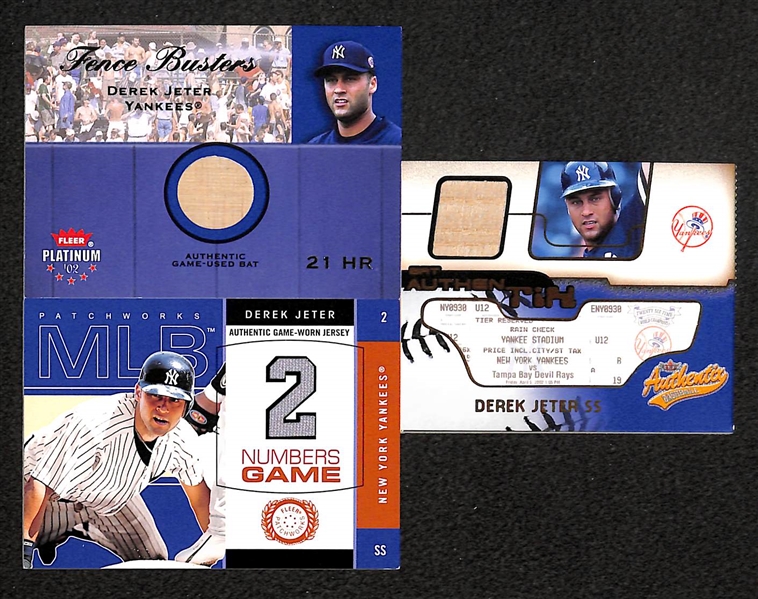 Lot Of 8 Derek Jeter Relic Cards