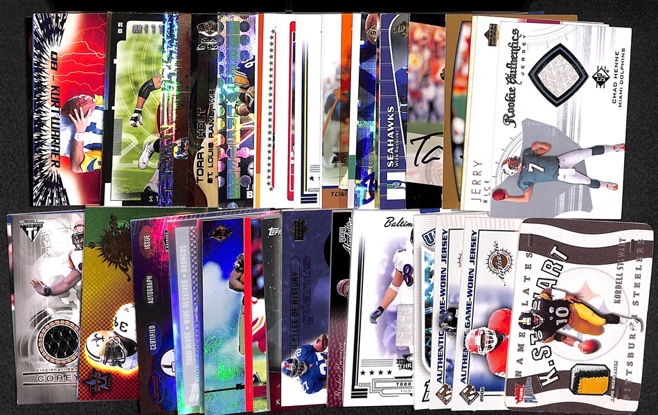 Lot Of 50 Football Auto/Relic/Insert Cards