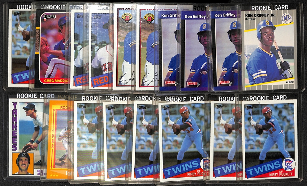 Lot Of 18 Baseball Star Rookie Lot w. Griffey Jr