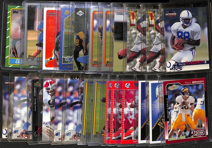 Lot Of 25 Football Stars Rookie Cards w. Tom Brady