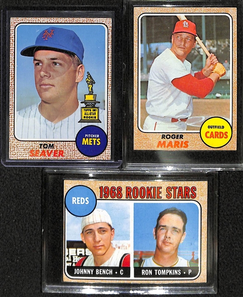 Lot Of 3 1968 Topps Baseball Cards w. Bench RC