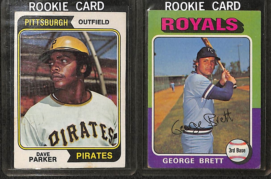 Lot Of 10 1970's Stars & Rookie Cards w. Brett