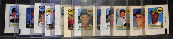 Lot Of 12 1969 Topps Baseball Decals W/ Jackson RC