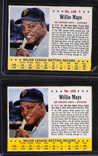 Lot Of 55 1961-1963 Post Cereal Baseball Cards