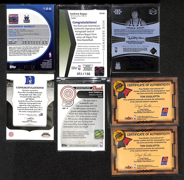 Lot Of 75 Basketball Autograph Cards