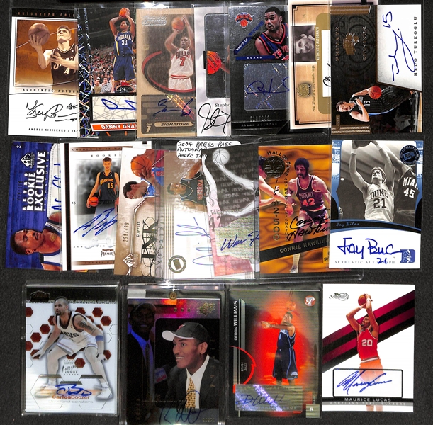Lot Of 18 Basketball Stars Autograph Cards w. Frazier