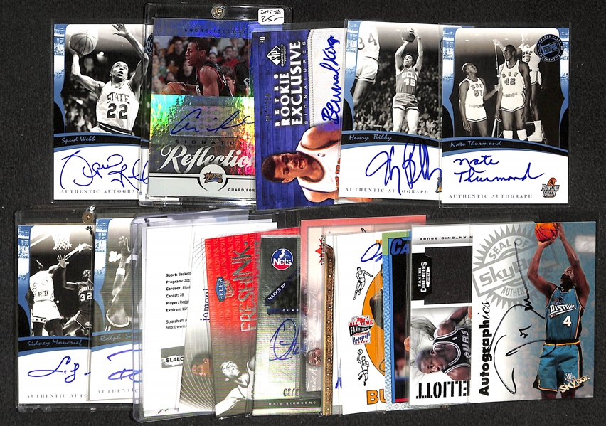 Lot Of 19 Basketball Stars Autograph Cards w. Webb