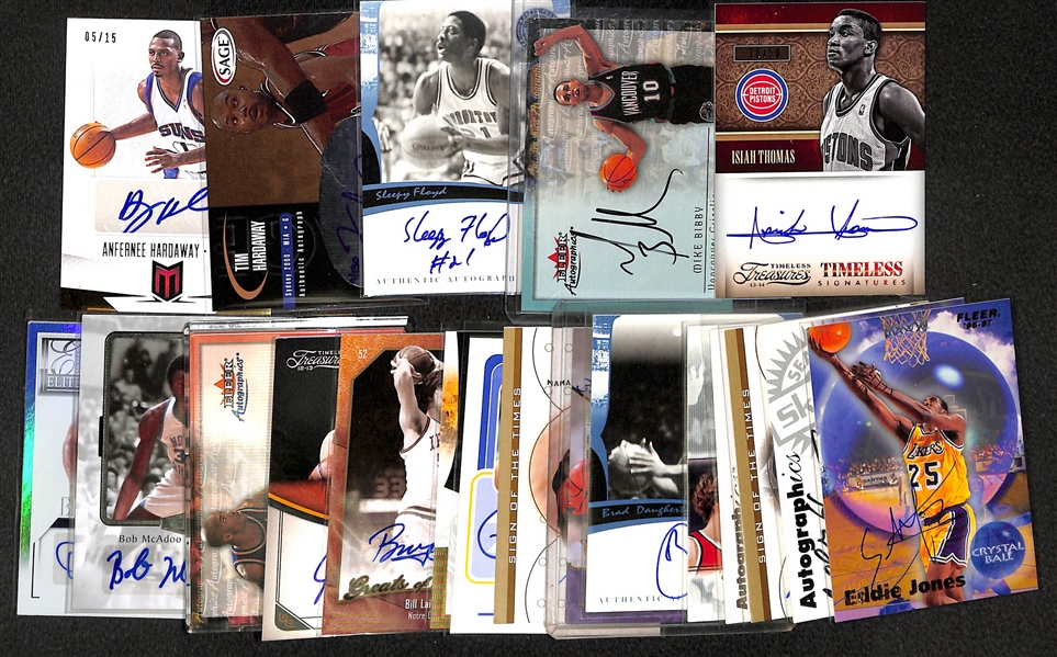 Lot Of 20 Basketball Stars Auto Cards w. Hardaway