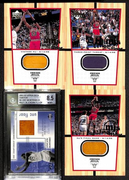 Lot Of 4 Michael Jordan Floor Relic Cards