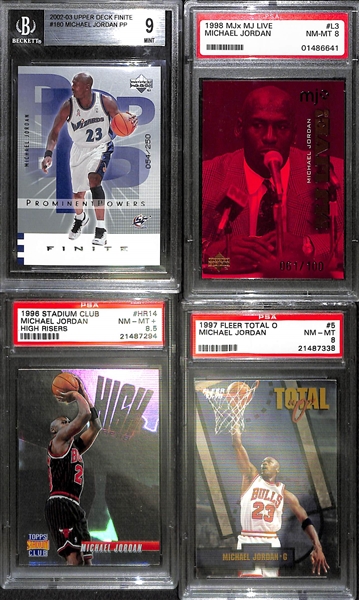 Lot Of 4 Michael Jordan Insert Cards