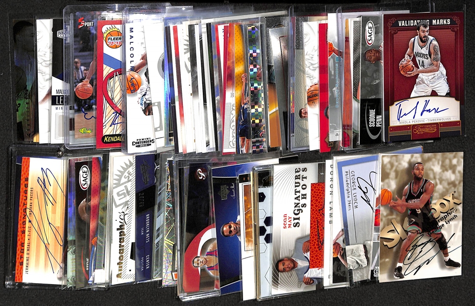 Lot Of 75 Basketball Autograph Cards