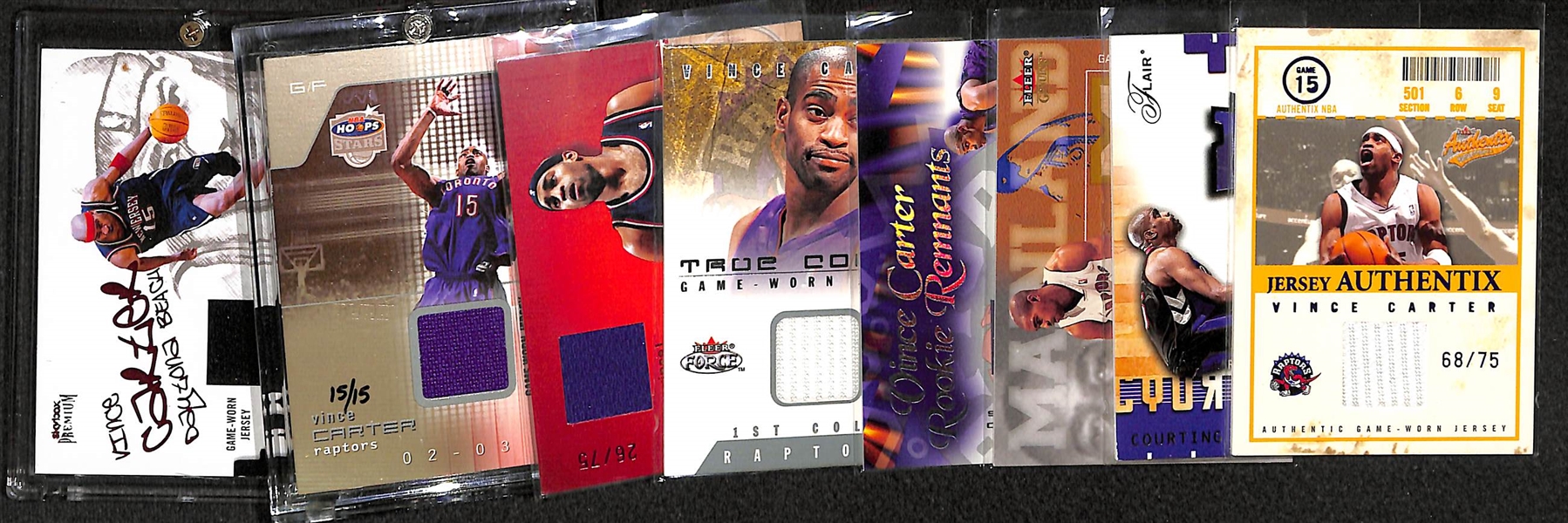 Lot Of 8 Vince Carter Low Numbered Relic Cards
