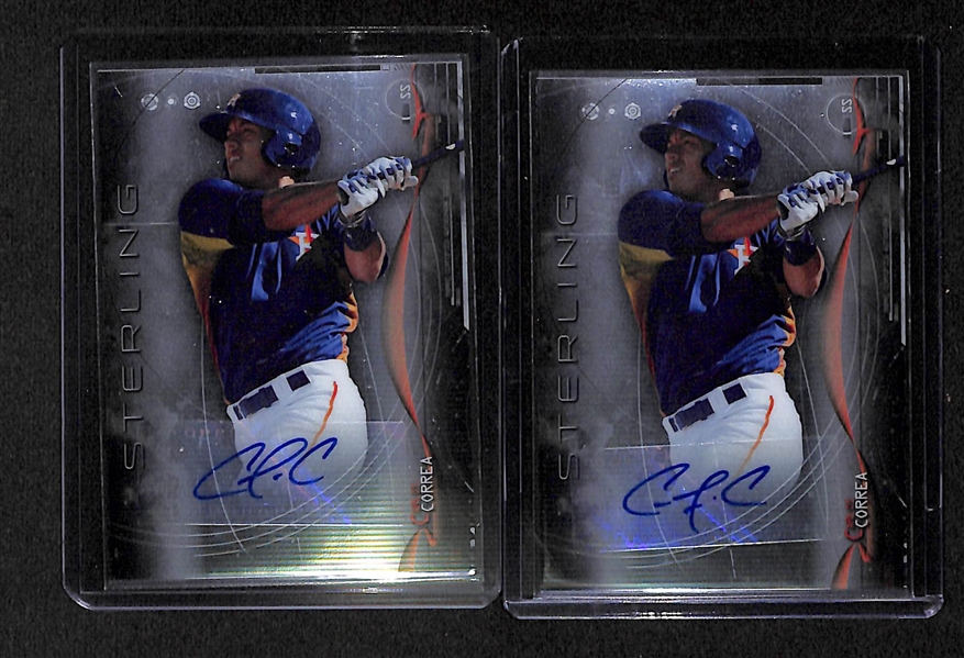 Lot Of 2 - 2014 Bowman Sterling Carlos Correa Auto RC Cards