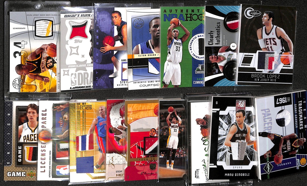 Lot Of 16 Basketball Patch Cards w. Allen