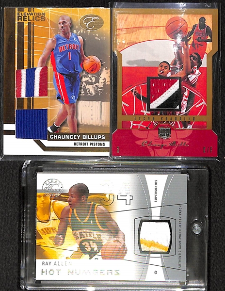 Lot Of 16 Basketball Patch Cards w. Allen